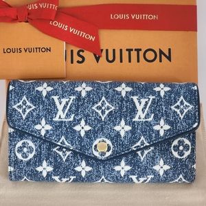 Louis Vuitton Sarah Monogram Wallet Blue Denim Limited Edition NEW, NO TAG